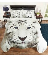 Photo Real Comforter Sets Full Queen White Tiger - $1,219.70 MXN