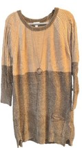 NWT Lularoe XL Cream &amp; Taupe Color Block Lauren Soft Chenille Sweater Dress - £42.11 GBP