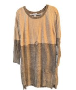 NWT Lularoe XL Cream &amp; Taupe Color Block Lauren Soft Chenille Sweater Dress - $51.47
