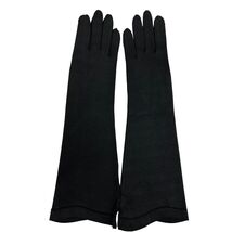  VTG NOS Van Raalte Black Ladies Cotton Gloves 1950s Sz 7  Almost Elbow ... - $39.20