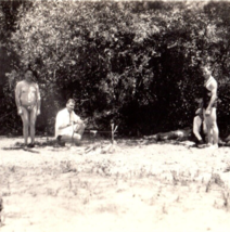 Men On Beach 1930&#39;s Swimwear Found Snapshot Antique Vintage Photograph - £9.73 GBP