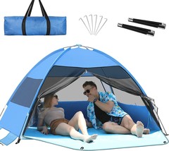 Portable Shade Tent For Outdoor Camping And Fishing (Blue), Large, 4 Person. - £42.31 GBP