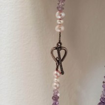 Vintage Purple Glass Bead Necklace, Retro Art Glass Jewelry, Purple Beads image 3