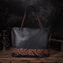 Retro Womens Big Bags 2022 New Leather Handbag Leisure Large Capacity First Laye - £101.05 GBP