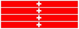 4x car stripe Switzerland racing flag bike moto swiss sticker decals 6&quot; each - £3.13 GBP