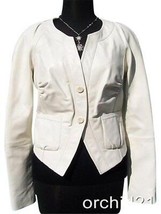 Cache Luxe Pearled Ivory Lamb Leather Jacket Top Top New Sz 4/6/8 S/M $3... - £140.83 GBP