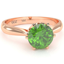 Crown Setting Peridot Engagement Ring In 14k Rose Gold - £352.73 GBP