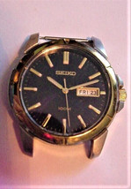 Seiko Men&#39;s Quartz Wristwatch 7N43-0AZ0 Japan 100M w Day &amp; Date Vintage - £35.96 GBP
