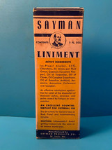 Vtg Drug Store Pharmacy Sayman Liniment Clear Glass Bottle In Original Box - $29.95