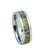 Unisex Camo Duck Blind Hunting Tan/ Brown 7mm Tungsten Wedding Band - £19.94 GBP