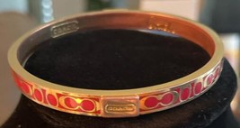 Vintage Coach brand Red/Gold Thin Bangle Bracelet - £23.95 GBP