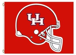 Houston Cougars Helmet Red Flag 3X5ft Banner Polyester with 2 Brass Grommets - £12.59 GBP