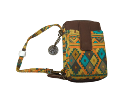 Karma Southwestern Aztec Print Wristlet Wallet Yellow Brown orange New - £13.15 GBP