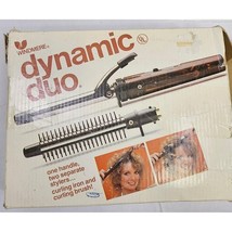Vtg Windmere Dynamic Duo Curling Iron &amp; Brush Hair Styling Set Up 2 In 1... - $12.12