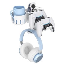 5 In 1 Desk Controller Holder - Rotating Headphone Hanger With Cup Holder - Clam - £27.17 GBP