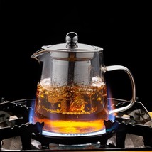 Stovetop Glass Teapot 32oz/950ml Borosilicate Clear 18/8 Steel Removable - $287.92 MXN