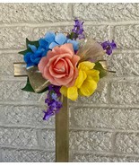 Cemetery cross , grave decoration for spring, memorial for grave at cemetery, ro - $26.00