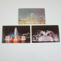 1964 New York Worlds Fair 3 Postcards Astral Solar &amp; Lunar Fountain At Night - £7.95 GBP