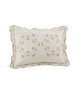 Modern Heirloom Felisa Floral Embroidered Quilted Pillow Pink/Ivory Size... - $406.90 MXN