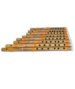 Musical Straight Bansuri Set, Bamboo Indian Flutes Pack of 8 Pcs Open Na... - £46.54 GBP