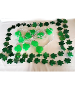 Shamrock 10 Lights ST Patrick&#39;s Day Melted Plastic Popcorn Shamrock Garland - £10.81 GBP