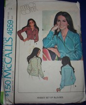 McCall’s Misses Set Of Blouses Size 14 #4659 Missing Piece #2 Front Inte... - $2.99