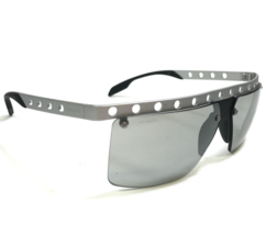 Prada Sunglasses SPR50R TKH-1I2 Silver Rough Aluminum Black Rubber Mirrored - £186.64 GBP