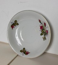 Replacement Saucer Plate Floral Flowers White 7&quot; Made In JAPAN - $27.76