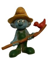 2011 McDonalds Smurf FARMER #17 Collectible Happy Meal Toy Peyo PVC 3" - $1.85