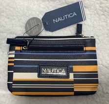 Nautica RFID Blocking Protection Coin/ID/Card Zipper Striped Wallet . New. - $15.83