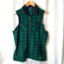 Chaps Womens Ralph Lauren Fleece Plaid Sleeveless Zip Jacket Sz 1X Plus ... - $17.99