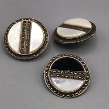 Vintage Sterling Silver Clip On Earrings &amp; Brooch Set Jewelry Mid Century - $71.78
