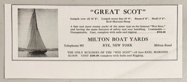 1927 Print Ad Great Scot 21&#39; Sail Boats Milton Boat Yards Rye,New York - £8.11 GBP