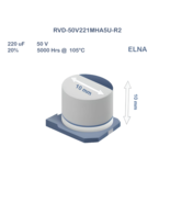 10X RVD-50V221MHA5U-R2 ELNA 220uF 50V 10x10 Aluminum Electrolytic Capaci... - $92.03 MXN