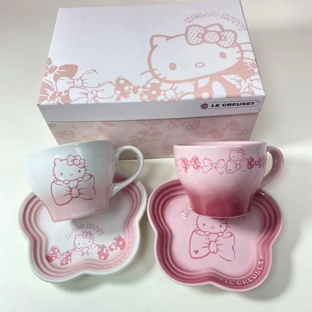 Ii sanrio hello kitty kt anime figure 250ml water cup coffee set ceramics dessert plate thumb200
