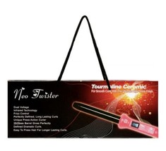 NEO Twister Tourmaline Ceramic Curling Wand Pink And Black 25mm Barrel EUC - $41.86