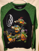 TMNT Teenage Mutant Ninja Turtles Black / Green Long Sleeve T Shirt Sz. L 14/16 - £7.66 GBP