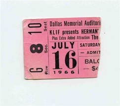 Herman&#39;s Hermits Concert Ticket Stub Dallas Memorial Auditorium July 15,... - £21.80 GBP