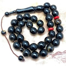 genuine Antique 33 Prayer Beads Yemen Natural Black Cora worry beads يسر... - £158.07 GBP