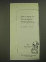 1974 The Ritz-Carlton Boston Hotel Ad - There are parents who look for comfort  - £14.53 GBP