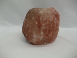 Pink Himalayan Rock Salt Candle Holder Small Heavy 2 lb 4&quot; Tall Used - £12.54 GBP