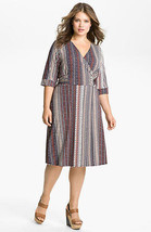 Sejour Print Faux Wrap Matte Jersey Dress  SIZE 3X NEW - £64.86 GBP