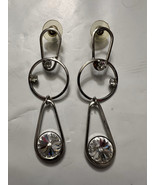 Silver Tone And Clear Stone Statement Earrings - €8,47 EUR