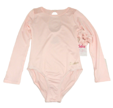 Justice Girls Small (7-8) Dance Gymnastics Leotard Long Sleeve Soft Pastel Pink - £13.36 GBP