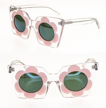 Markus Lupfer Linda Farrow Flower Daisy Crystal Pink Green Mirror ML9 Sunglasses - £191.28 GBP