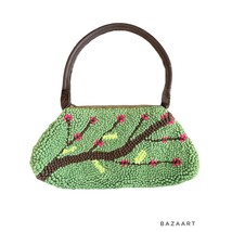 Vintage Hand Hooked Tree Design South African Handbag Mielie South Africa - £31.64 GBP