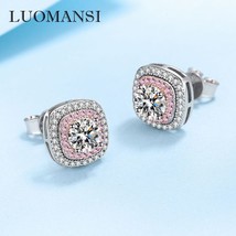 Real 0.5+0.5 Carat Moissanite Stud Earrings For Women S925 Silver Fine Jewelry S - £56.57 GBP