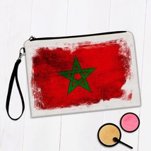 Morocco : Gift Makeup Bag Distressed Flag Vintage Moroccan Expat Country - £9.38 GBP