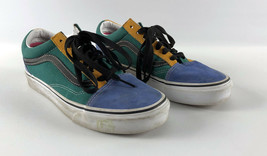 Vans Old Skool Blue Suede Yellow Green Lace Up Shoes - Mens 6 - Womens 7.5 - $29.69