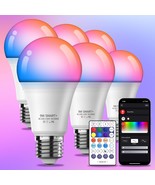 Smart Light Bulbs 6Pack With Remote, Color Changing Light Bulbs Work W/A... - £38.84 GBP